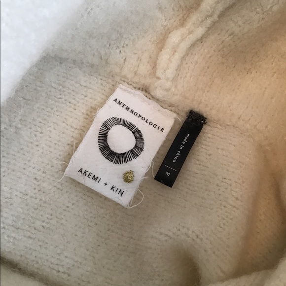 Anthropologie Akemi+Kin Aruna Fringe Cowl neck Sweater M - Picture 2 of 8